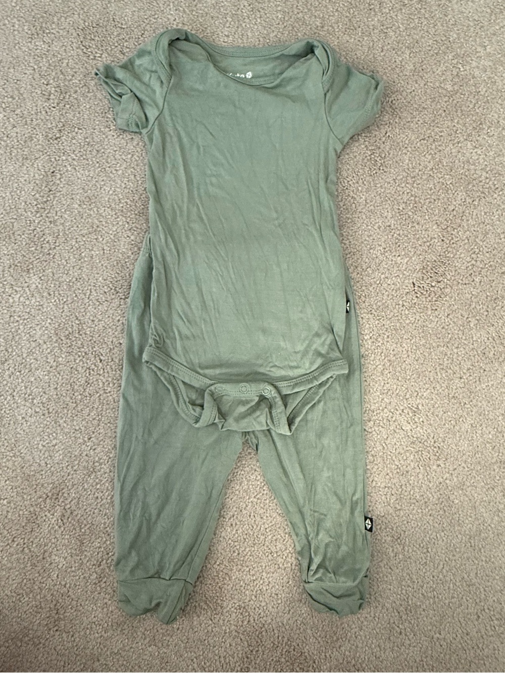 Kyte Bodysuit And Pants Sage Green - Size 3-6 Month